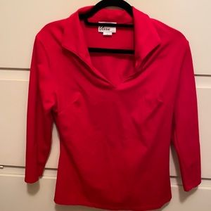 EUC Vixen by Micheline Pitt top in Ravishing red L